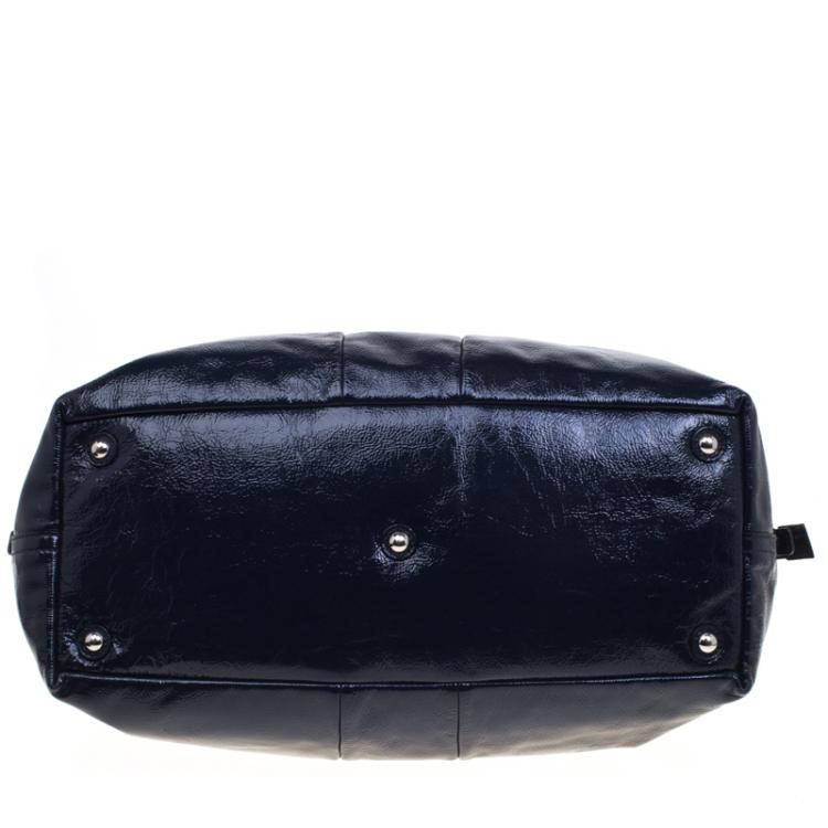 Pre Owned Saint Laurent Paris Black Patent Leather Medium Easy Y Bag