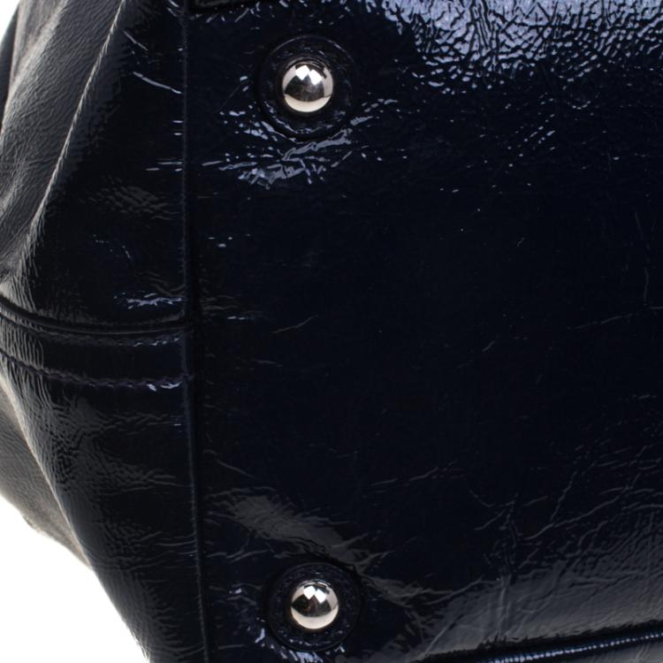 Pre Owned Saint Laurent Paris Black Patent Leather Medium Easy Y Bag
