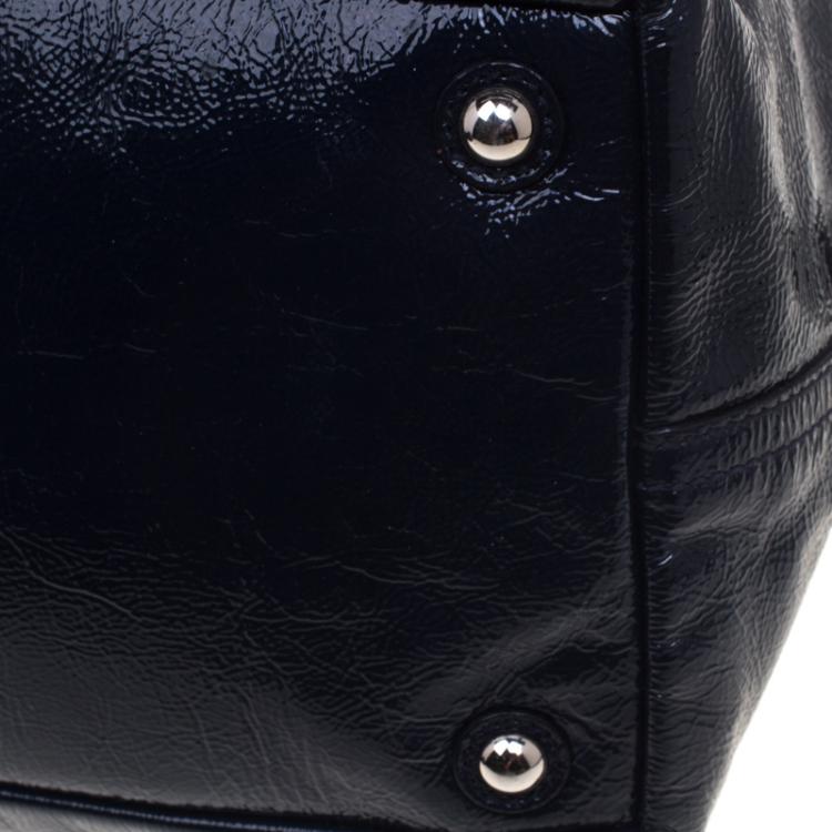 Pre Owned Saint Laurent Paris Black Patent Leather Medium Easy Y Bag