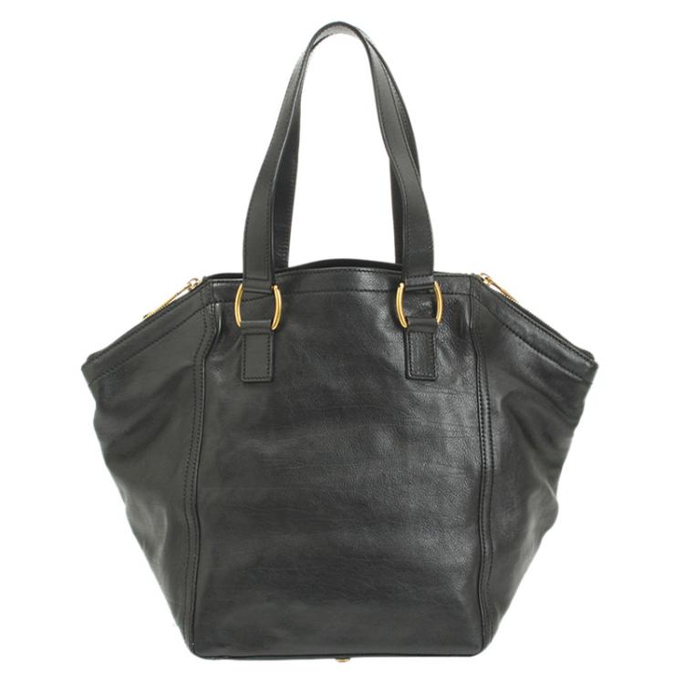 Pre Owned Saint Laurent Paris Black Leather Small Downtown Tote