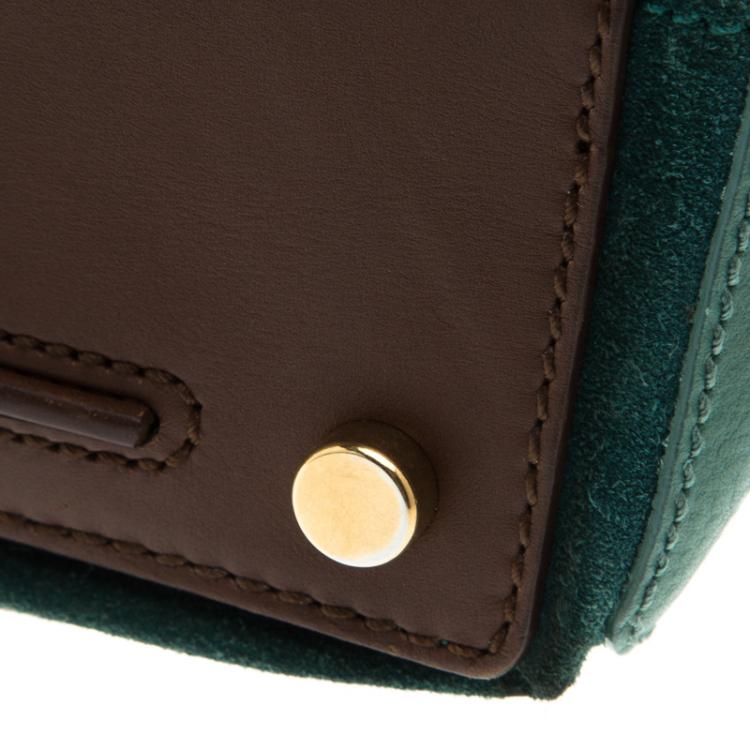 Pre Owned Saint Laurent Paris Multicolor Leather and Suede Muse Two Satchel