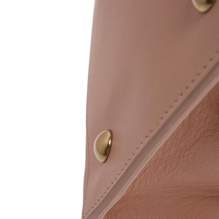 Pre Owned Saint Laurent Paris Peach Leather Small Cabas Chyc Tote
