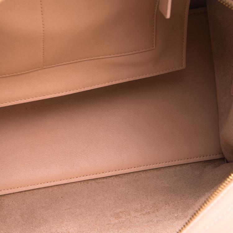 Pre Owned Saint Laurent Paris Peach Leather Medium Cabas Chyc Tote