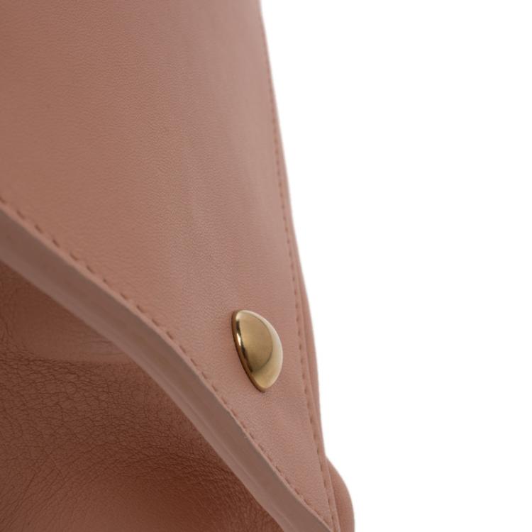Pre Owned Saint Laurent Paris Peach Leather Medium Cabas Chyc Tote