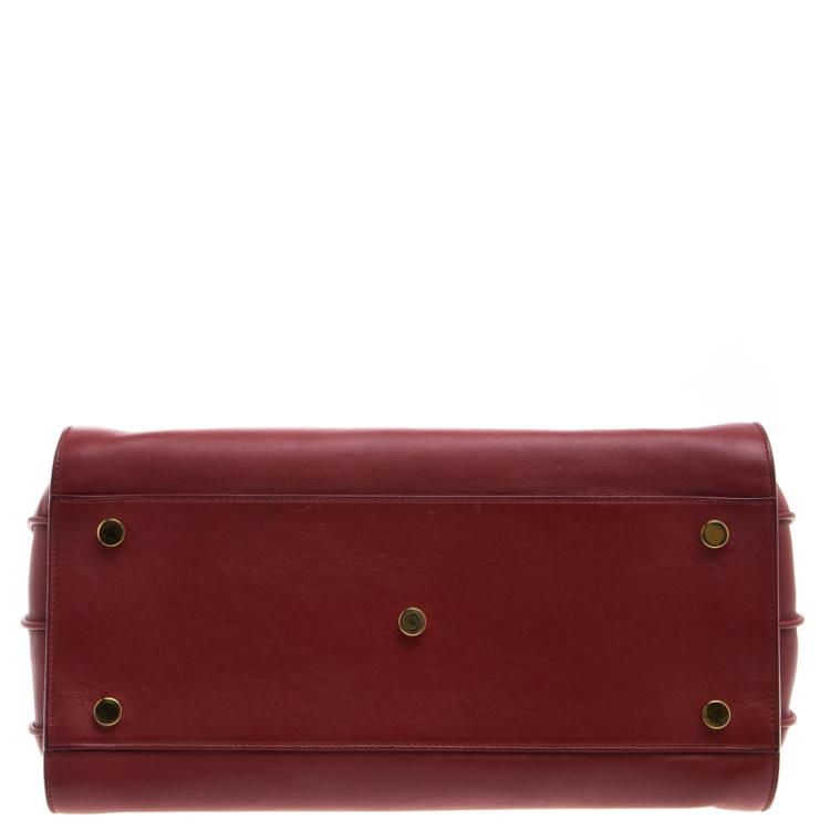 Pre Owned Saint Laurent Paris Red Leather Small Classic Sac De Jour Tote