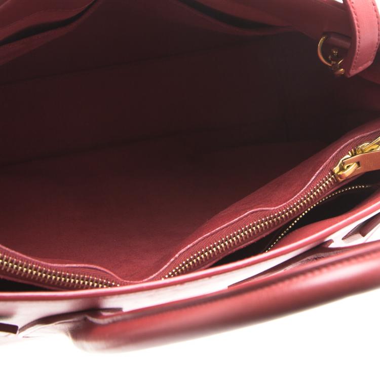 Pre Owned Saint Laurent Paris Red Leather Small Classic Sac De Jour Tote