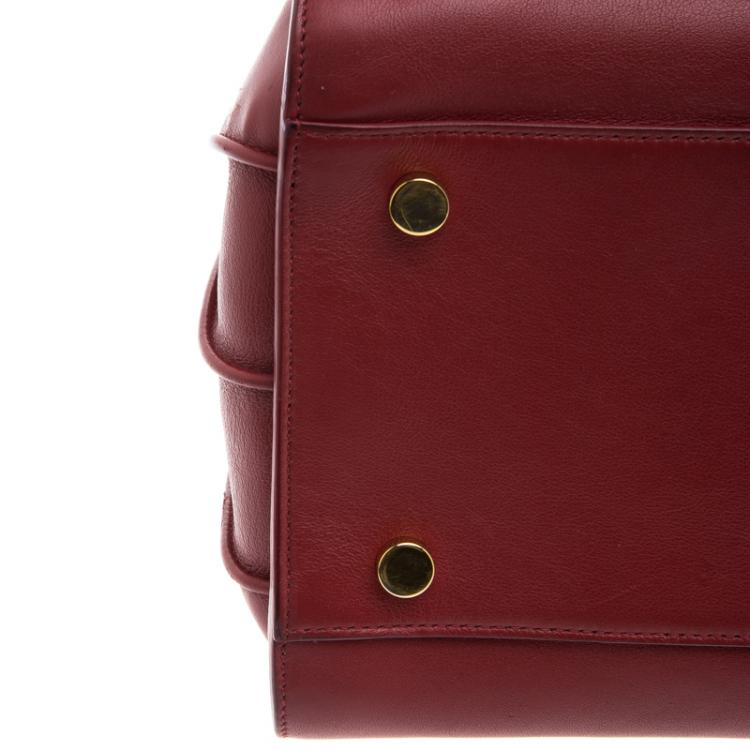 Pre Owned Saint Laurent Paris Red Leather Small Classic Sac De Jour Tote