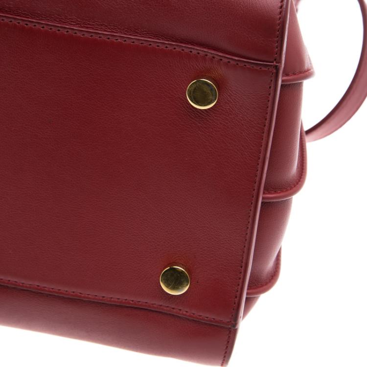 Pre Owned Saint Laurent Paris Red Leather Small Classic Sac De Jour Tote