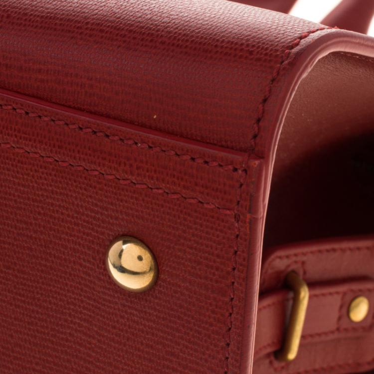 Pre Owned Saint Laurent Paris Red Leather Medium Cabas Chyc Tote