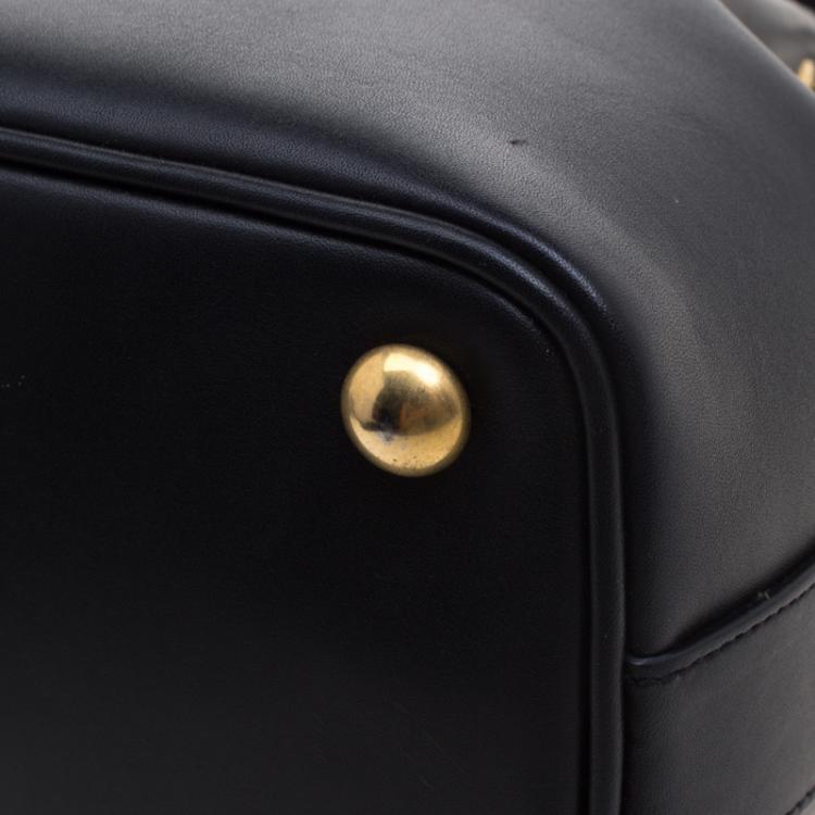Pre Owned Saint Laurent Paris Black Leather Small Emmanuelle Drawstring Bucket Bag