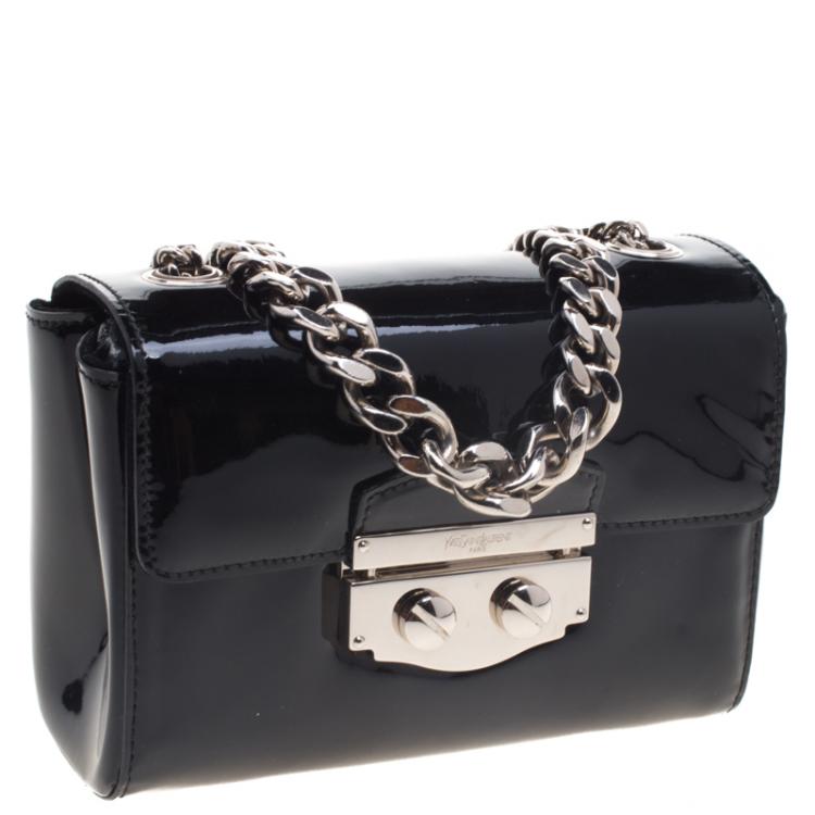 Pre Owned Saint Laurent Paris Black Patent Leather Le Sixieme Shoulder bag
