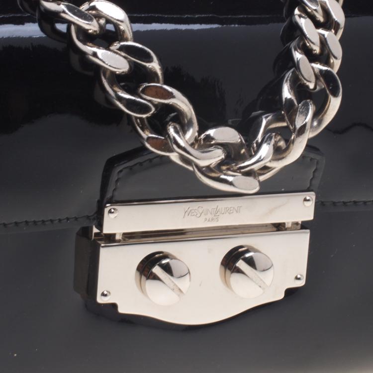 Pre Owned Saint Laurent Paris Black Patent Leather Le Sixieme Shoulder bag