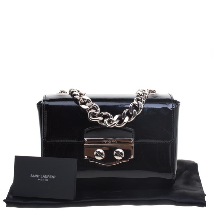 Pre Owned Saint Laurent Paris Black Patent Leather Le Sixieme Shoulder bag