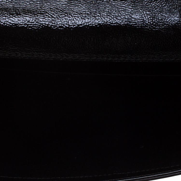 Pre Owned Saint Laurent Paris Black Patent Leather Belle De Jour Flap Clutch