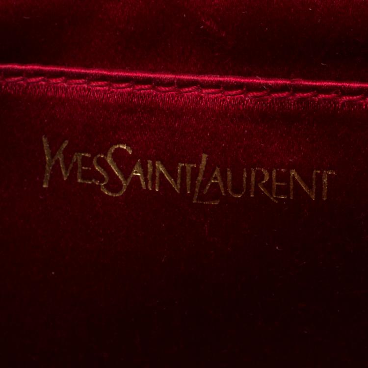 Pre Owned Saint Laurent Paris Red Patent Leather Belle De Jour Flap Clutch