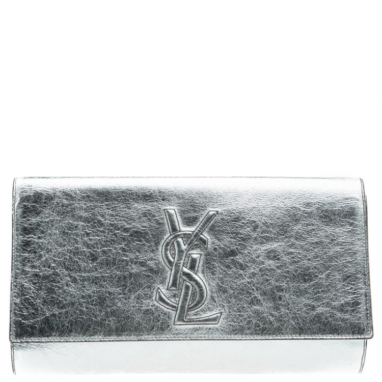 ysl belle de jour clutch silver