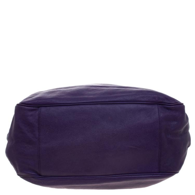 Pre Owned Saint Laurent Paris Purple Leather Roady Hobo