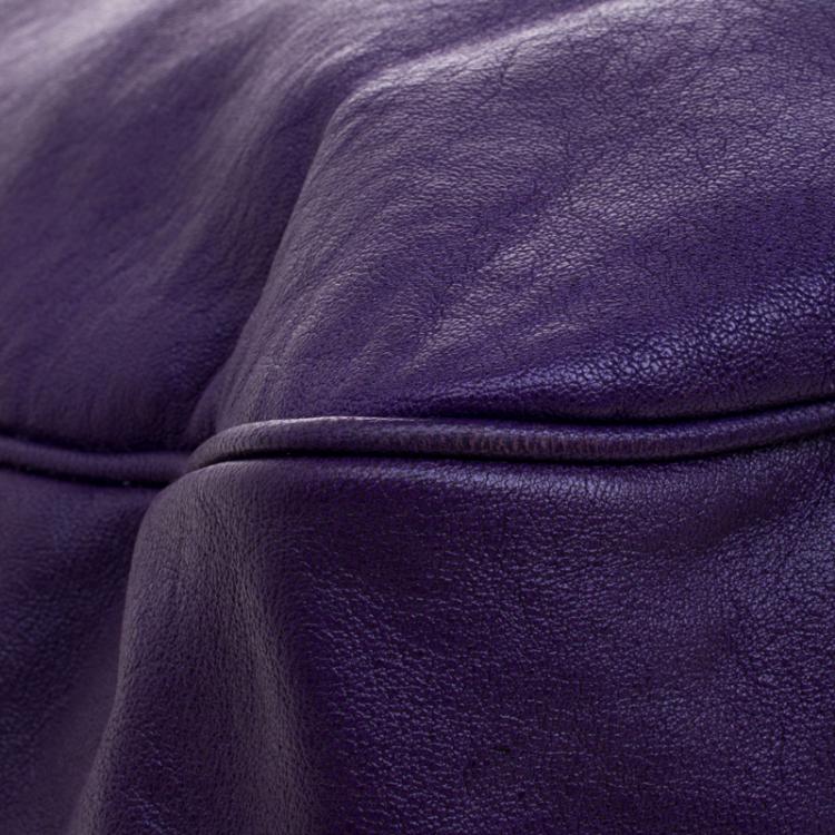 Pre Owned Saint Laurent Paris Purple Leather Roady Hobo