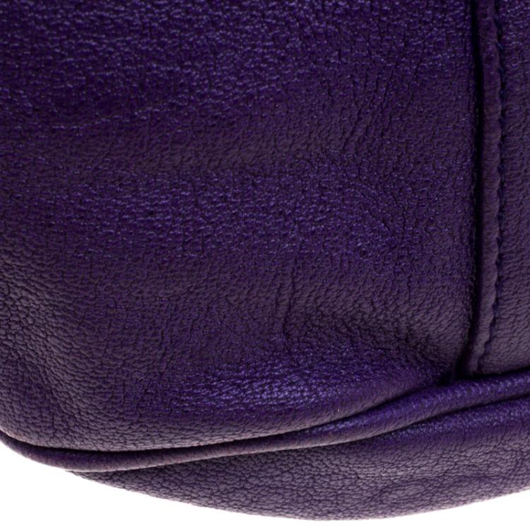 Pre Owned Saint Laurent Paris Purple Leather Roady Hobo