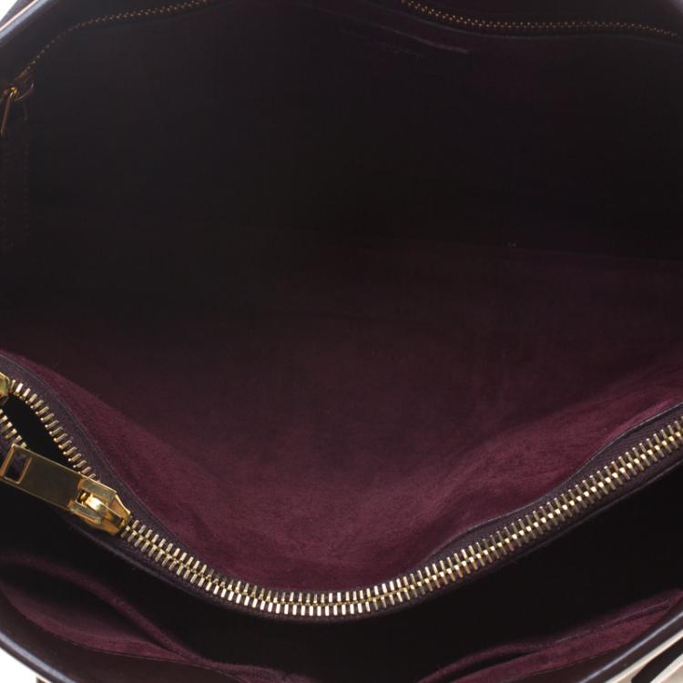 Pre Owned Saint Laurent Paris Dark Burgundy Leather Small Classic Sac De Jour Tote