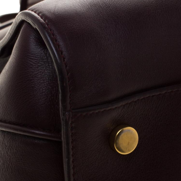 Pre Owned Saint Laurent Paris Dark Burgundy Leather Small Classic Sac De Jour Tote