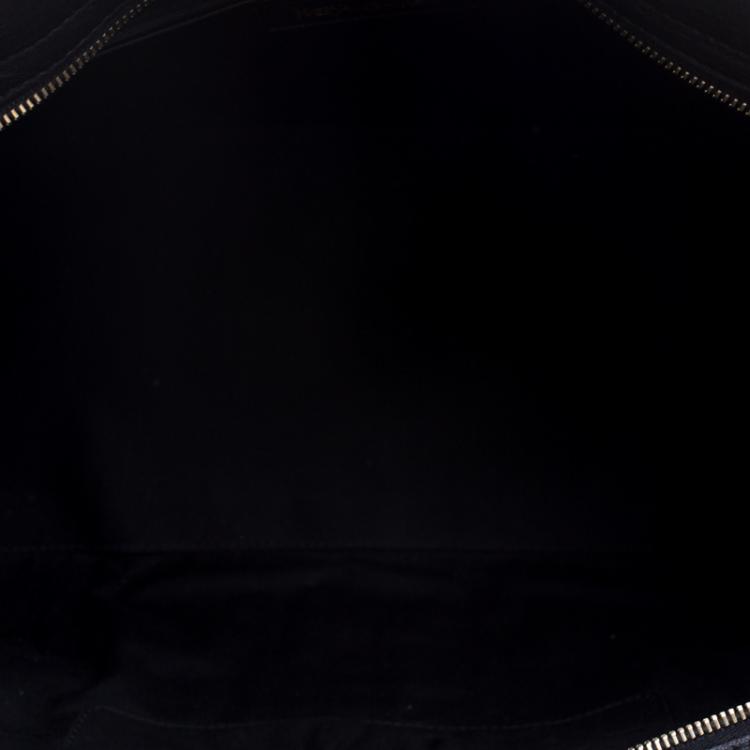 Pre Owned Saint Laurent Paris Black Leather Medium Cabas Chyc Satchel