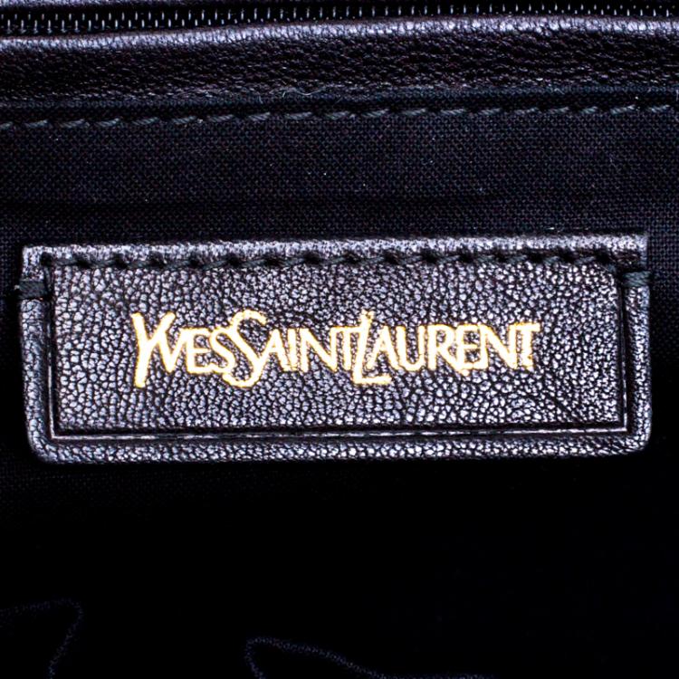 Pre Owned Saint Laurent Paris Black Leather Medium Cabas Chyc Satchel