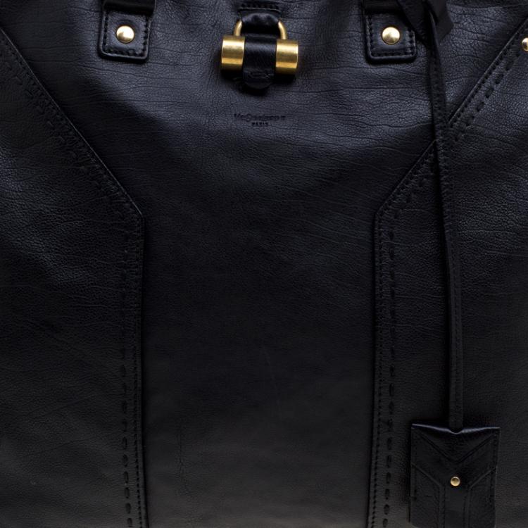 Pre Owned Saint Laurent Paris Black Leather Oversized Muse Tote