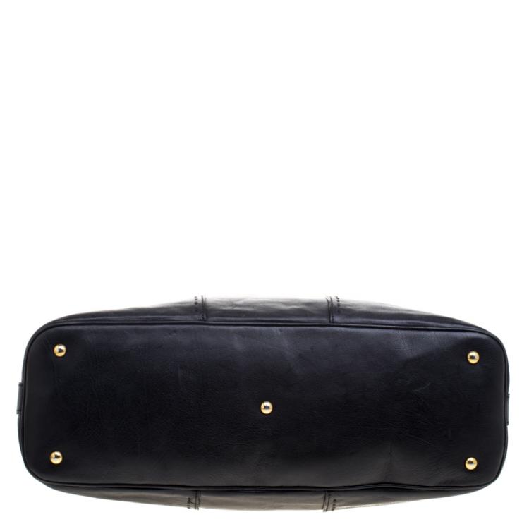 Pre Owned Saint Laurent Paris Black Leather Oversized Muse Tote