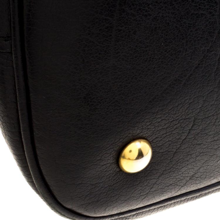 Pre Owned Saint Laurent Paris Black Leather Oversized Muse Tote