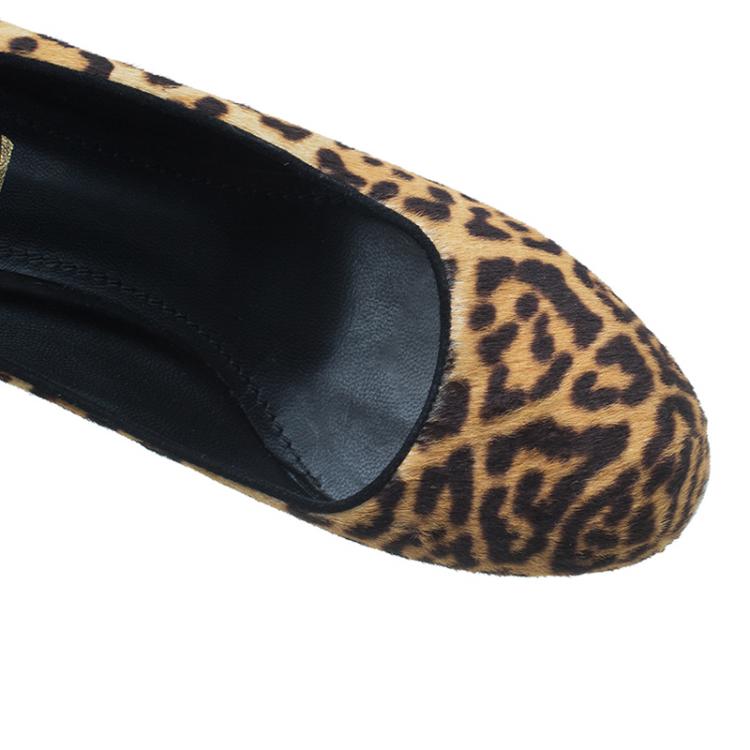 Pre Owned Saint Laurent Paris Leopard Pony Hair Tribtoo Platform Pumps Size 36.5