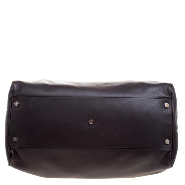 Pre Owned Celine Dark Brown Leather Traveling Bag