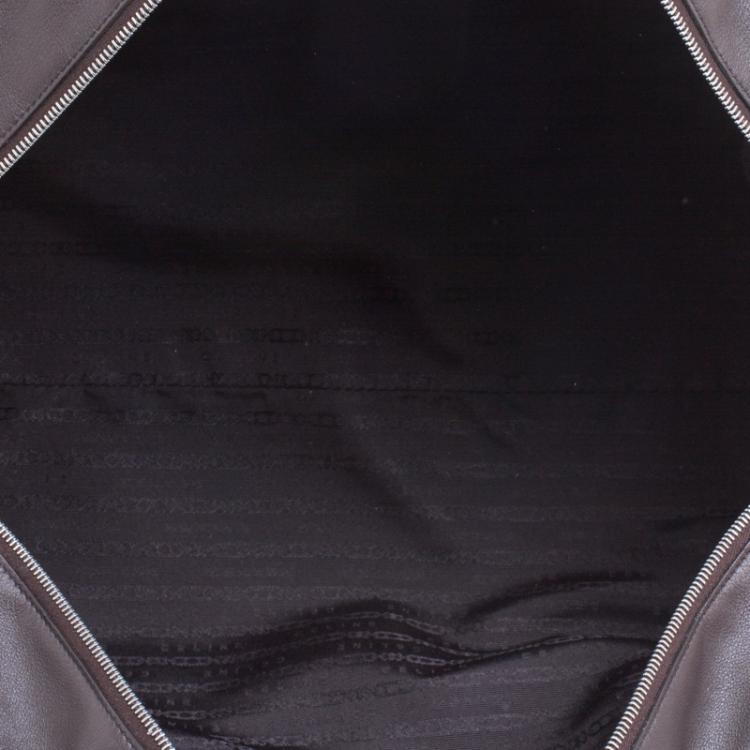Pre Owned Celine Dark Brown Leather Traveling Bag
