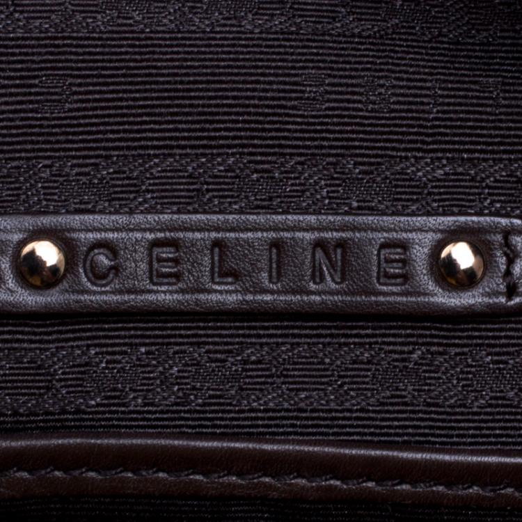 Pre Owned Celine Dark Brown Leather Traveling Bag