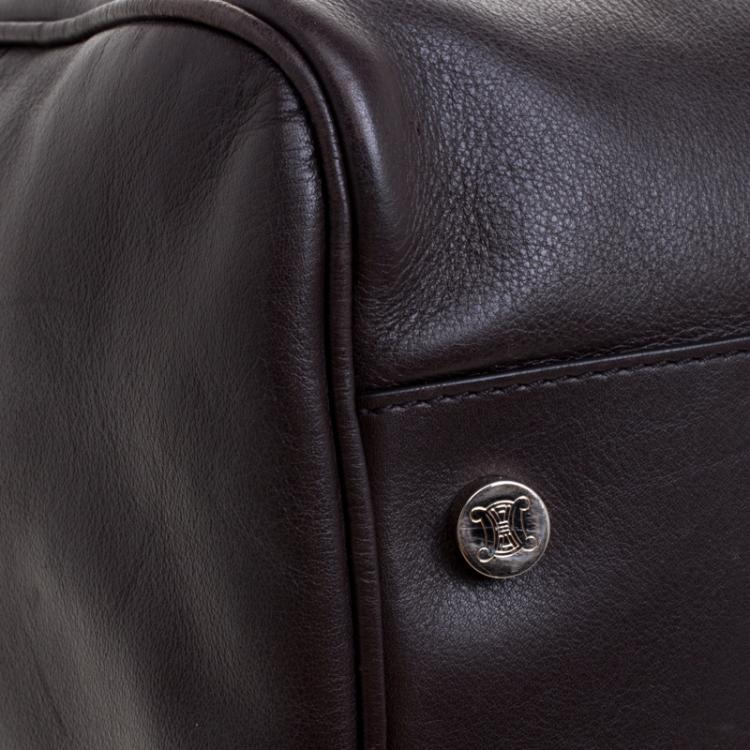Pre Owned Celine Dark Brown Leather Traveling Bag