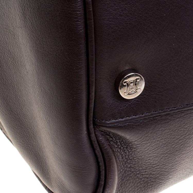 Pre Owned Celine Dark Brown Leather Traveling Bag