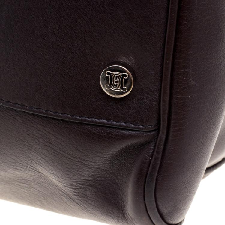 Pre Owned Celine Dark Brown Leather Traveling Bag