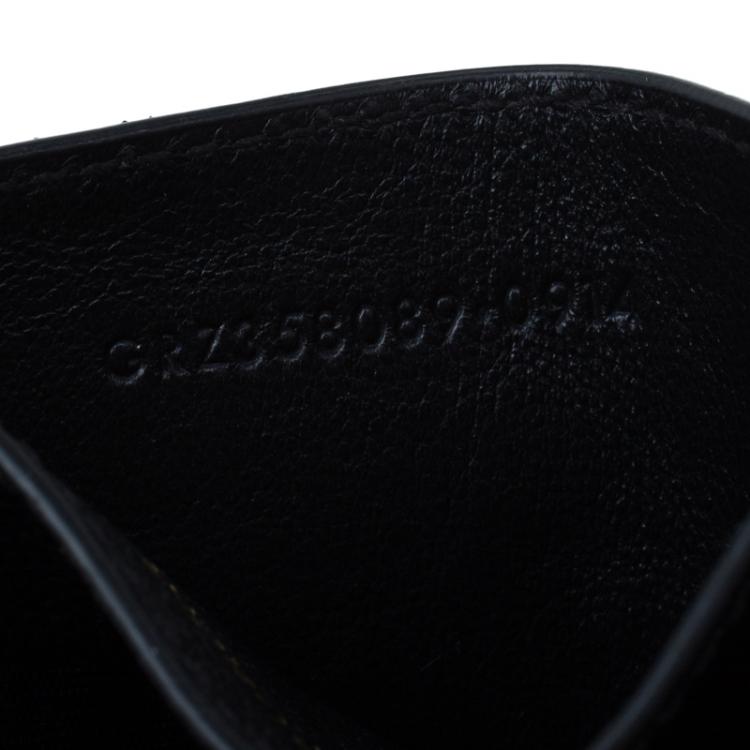 Pre Owned Saint Laurent Paris Black Quilted Leather Logo Card Holder
