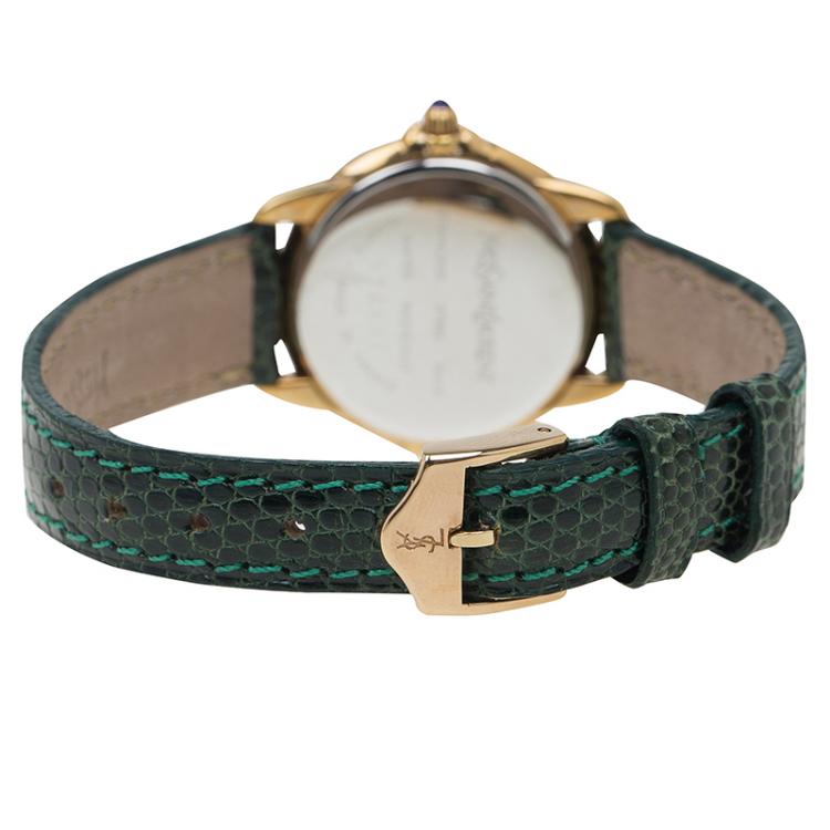Pre Owned Saint Laurent Paris Gold-Plated Stainless Steel Classic Women's Wristwatch 28MM