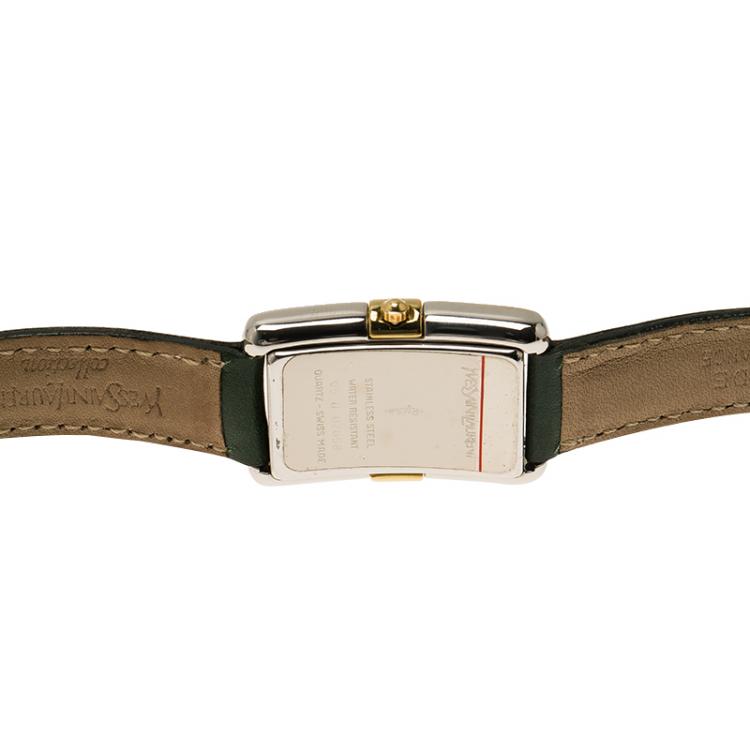 Pre Owned Saint Laurent Paris White Stainless Steel Classic Women's Wristwatch 21MM