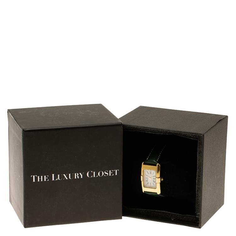 Pre Owned Saint Laurent Paris White Gold-Plated Stainless Steel Classic Women's Wristwatch 21MM