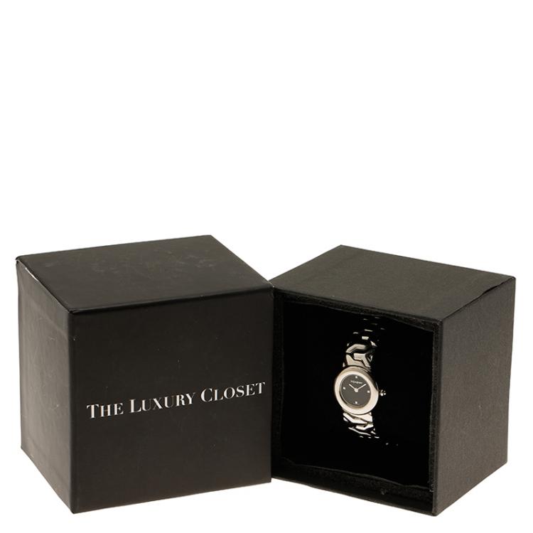 Pre Owned Saint Laurent Paris Black Stainless Steel Classic Women's Wristwatch 24MM