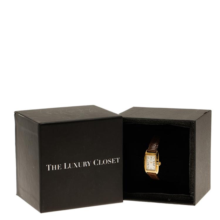 Pre Owned Saint Laurent Paris White Gold-Plated Stainless Steel Classic Women's Wristwatch 18MM