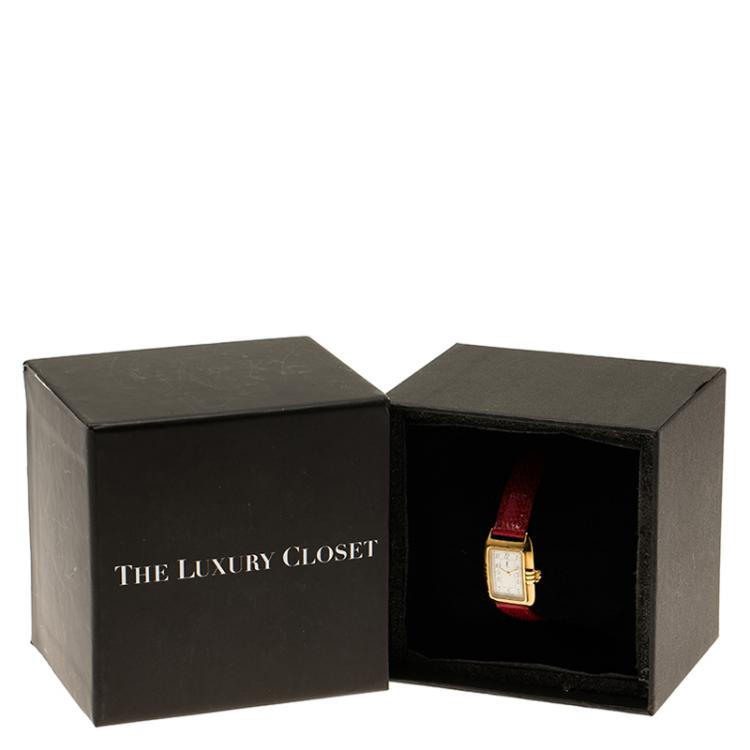 Pre Owned Saint Laurent Paris White Gold-Plated Stainless Steel Classic Women's Wristwatch 18MM