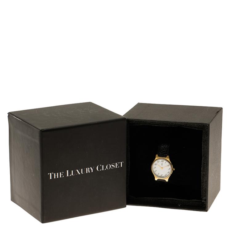 Pre Owned Saint Laurent Paris White Gold-Plated Stainless Steel Classic Women's Wristwatch 25MM