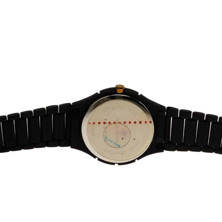 Pre Owned Saint Laurent Paris Red and Blue Stainless Steel and Ceramic Classic Women's Wristwatch 24MM