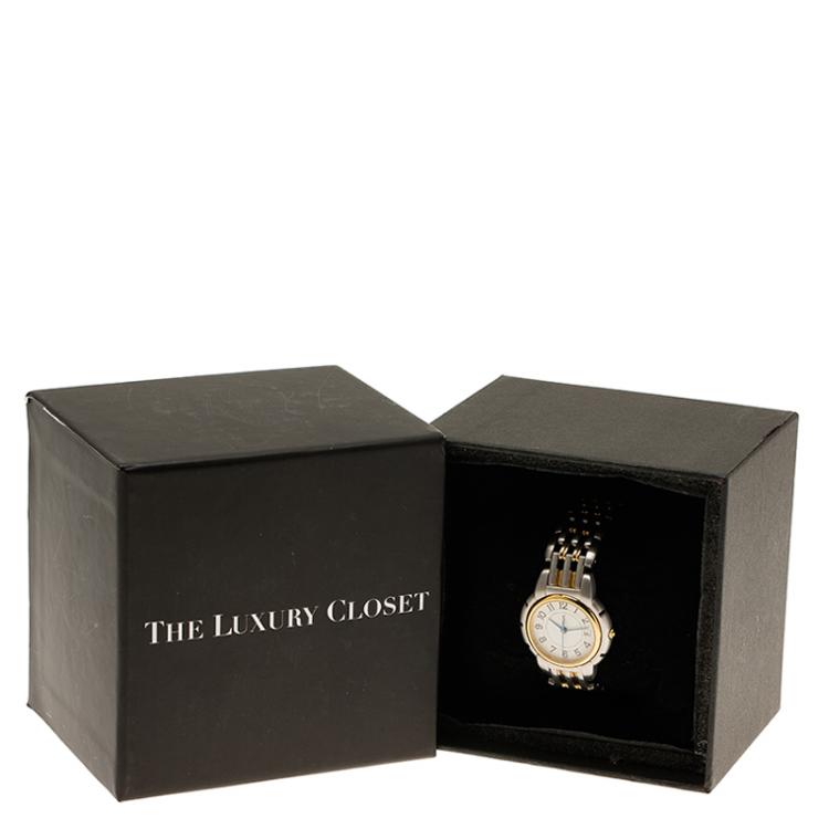Pre Owned Saint Laurent Paris White Gold-Plated Stainless Steel  Classic Women's Wristwatch 28MM