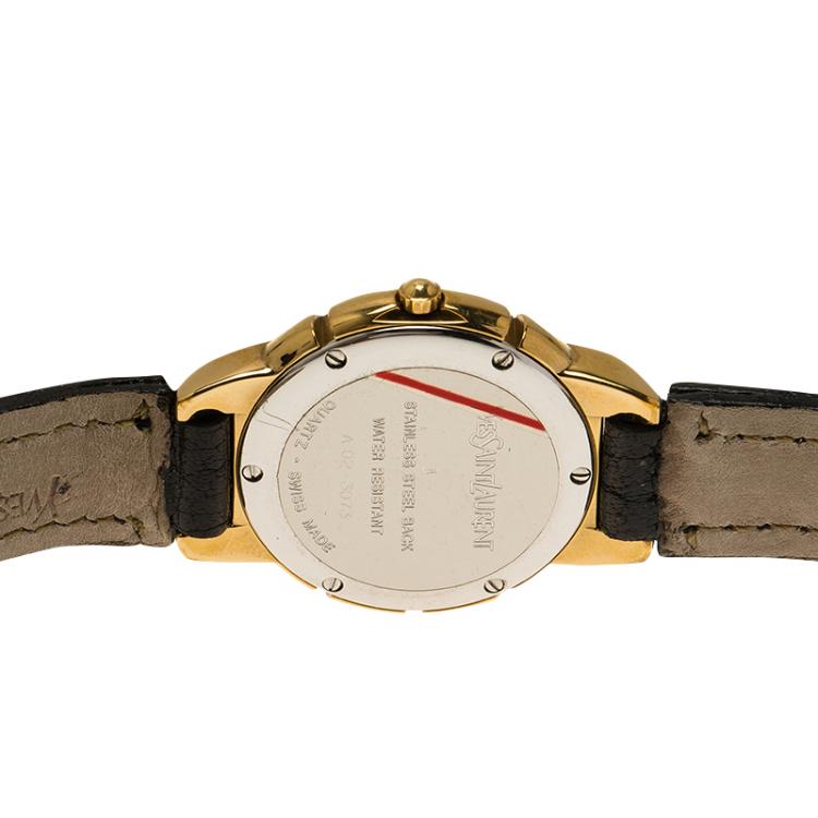 Pre Owned Saint Laurent Paris White Gold-Plated Stainless Steel  Classic Women's Wristwatch 28MM