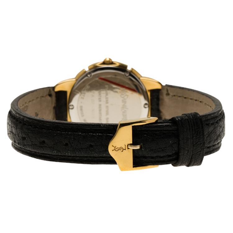 Pre Owned Saint Laurent Paris White Gold-Plated Stainless Steel  Classic Women's Wristwatch 28MM