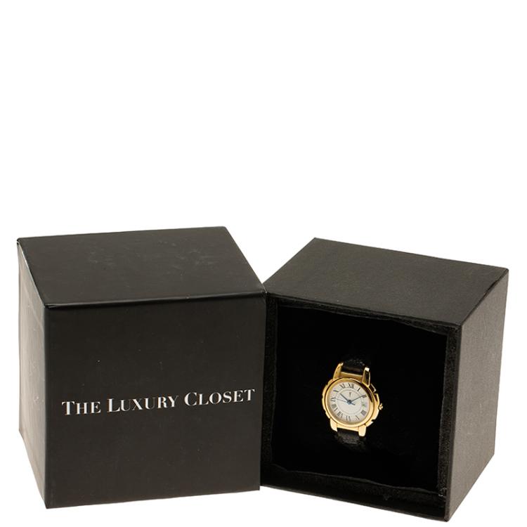 Pre Owned Saint Laurent Paris White Gold-Plated Stainless Steel  Classic Women's Wristwatch 28MM